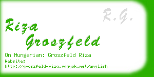 riza groszfeld business card